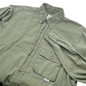 Duxbak Shooting Shirt Mens Long Sleeve Button Up‎ Utility Pockets Green Hunting